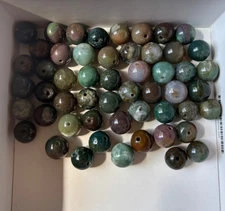 50 pcs Natural  Moss Agate Round Beads Grade AAA  10MM