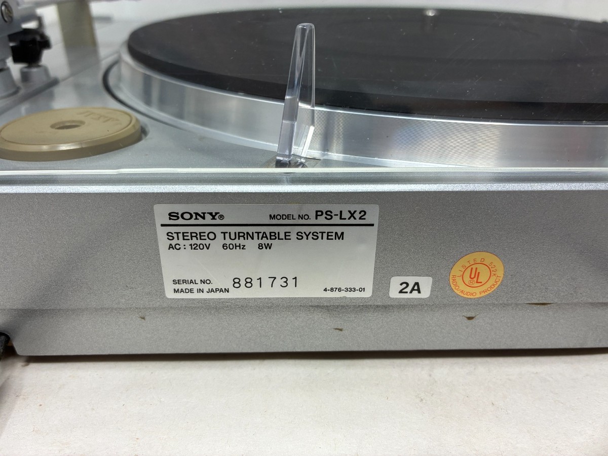 Vintage Sony PS-LX2 Turntable ~ Tested and Works w/dust cover