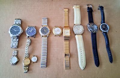 Lot Of 11 Watches Mixed Lot Men/ Women-PARTS OR REPAIR- UNTESTED