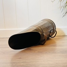 Copper Umbrella Stand   Vintage Hallway Cane Holder with Side Handles