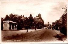 RPPC Albert Road & War Memorial Colne Lancashire England UK Postcard D99