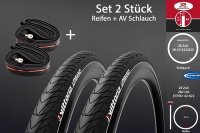 2 Stück 28 Zoll Fahrrad Reifen 28x1.6 Pannenschutz 42-622 SCHWALBE Schläuche AV