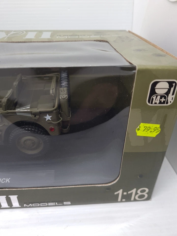 WWII Memoriam Of Heroes Models 1/4 Ton Army Truck Jeep Welly Military Rare 1/18 - Image 4 of 4