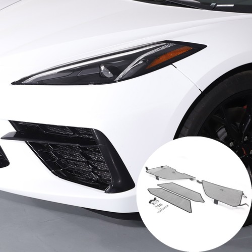 Front GRILL GUARD Side Vent Intake Mesh Grille Insert For Corvette C8 20+ US - Picture 8 of 19