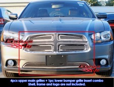 Fits Dodge Charger Stainless Steel Mesh Grill Insert Combo 2011-2014 Fits Dodge Charger Stainless Steel Mesh Grill Insert Combo 2011-2014