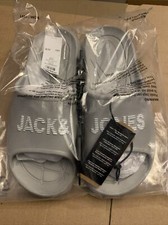 Jack  Jones Mens Slide Grey Size US 8 / EU 41 Vapor Blue