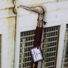 Vintage Wooden Walking Stick Cane Brass best DUCK head Antique Handle Style Gift