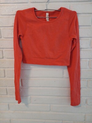Lululemon Women's Ebb To Street Crop Top Long Sleeve Crew Neck Size 4