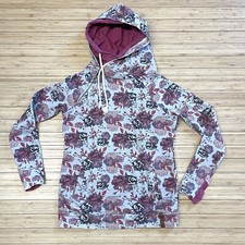 Ampersand Avenue Womens Sweatshirt Double Hood Hoodie Floral Size Small