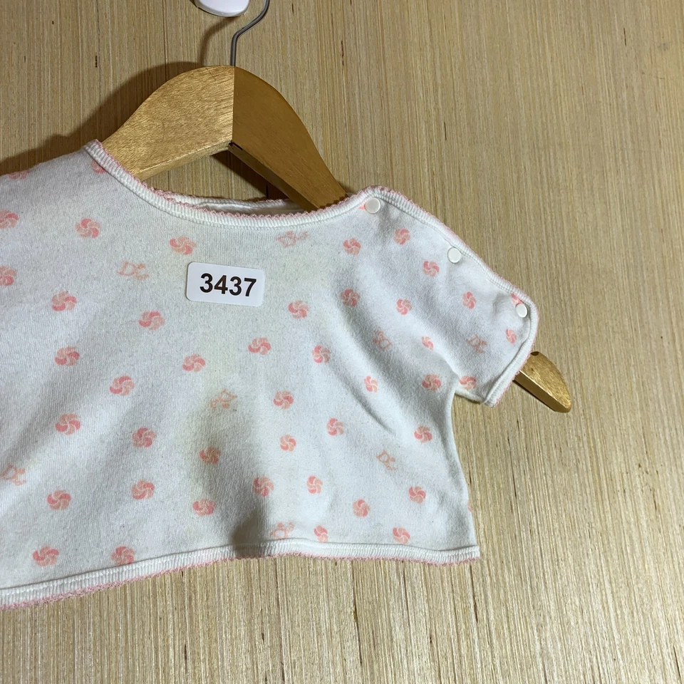 Camisa De Colección Baby Dior Niño Pequeño 13LBS Blanca Manga Corta Niña Logo Floral Años 90 Foto 3 de 4