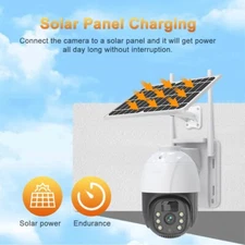 Sansco 3MP Wi-Fi Home Outdoor Solar PTZ Security Camera 2-Way Audio Wireless