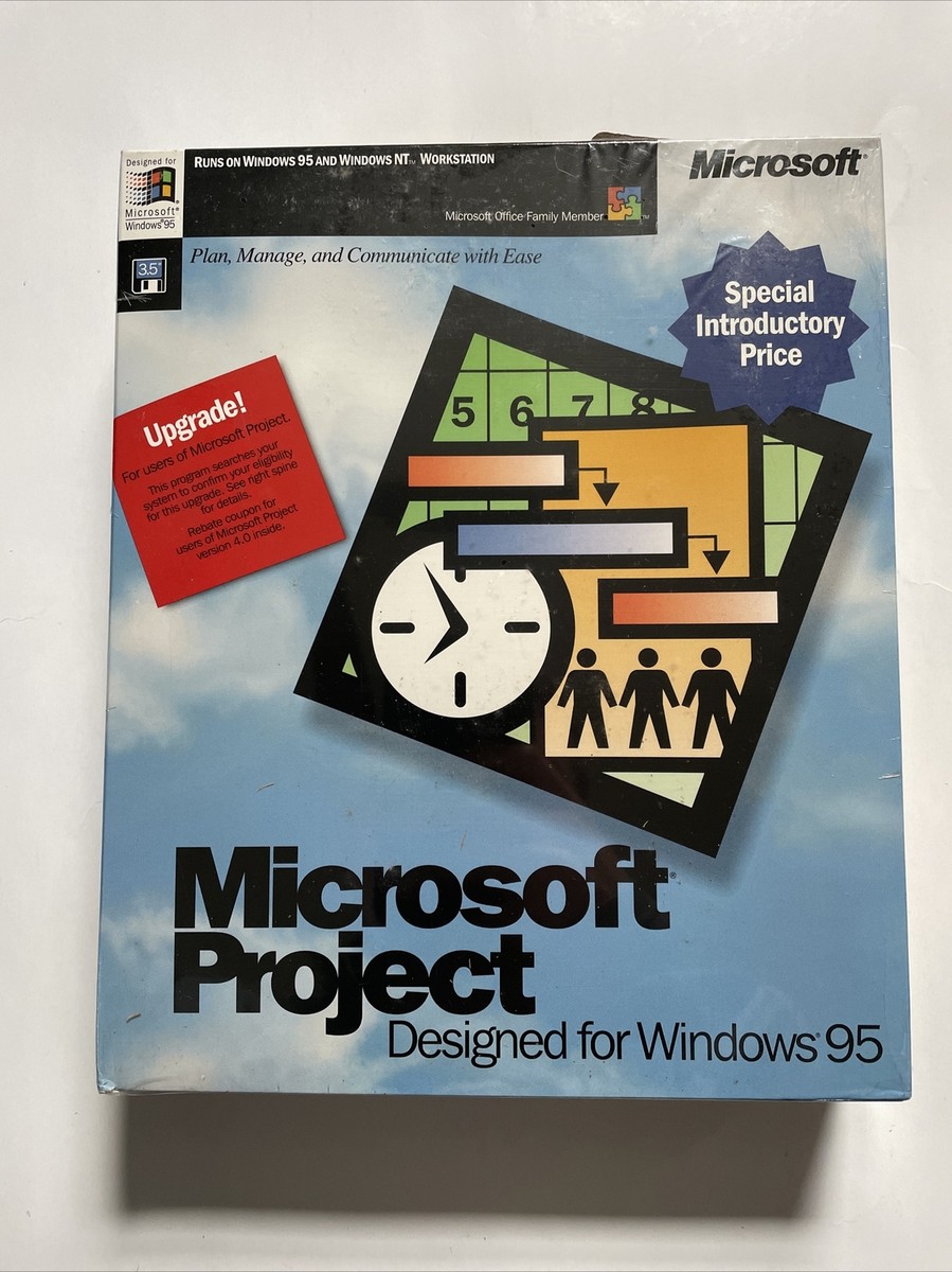 Microsoft Project designed for windows 95 Sealed | eBay