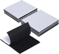 Hook and Loop Tape, 4 X 4 Inches Heavy Duty Fastener Strips with Adhesive for In