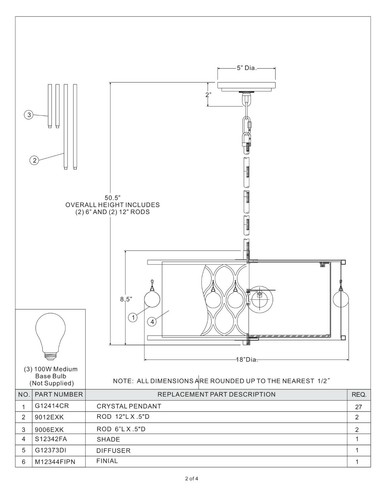Illumina Direct 18" Pendant 3 Light Palladian Bronze Finish TST2969A - Picture 2 of 2