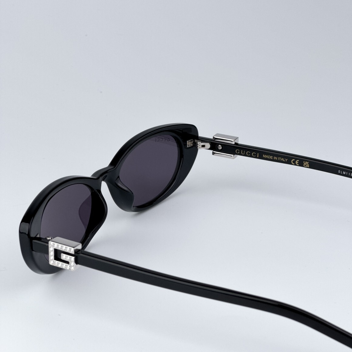 Gucci GG1680S 002 Black/Grey Oval Cat Eye Women's Sunglasses