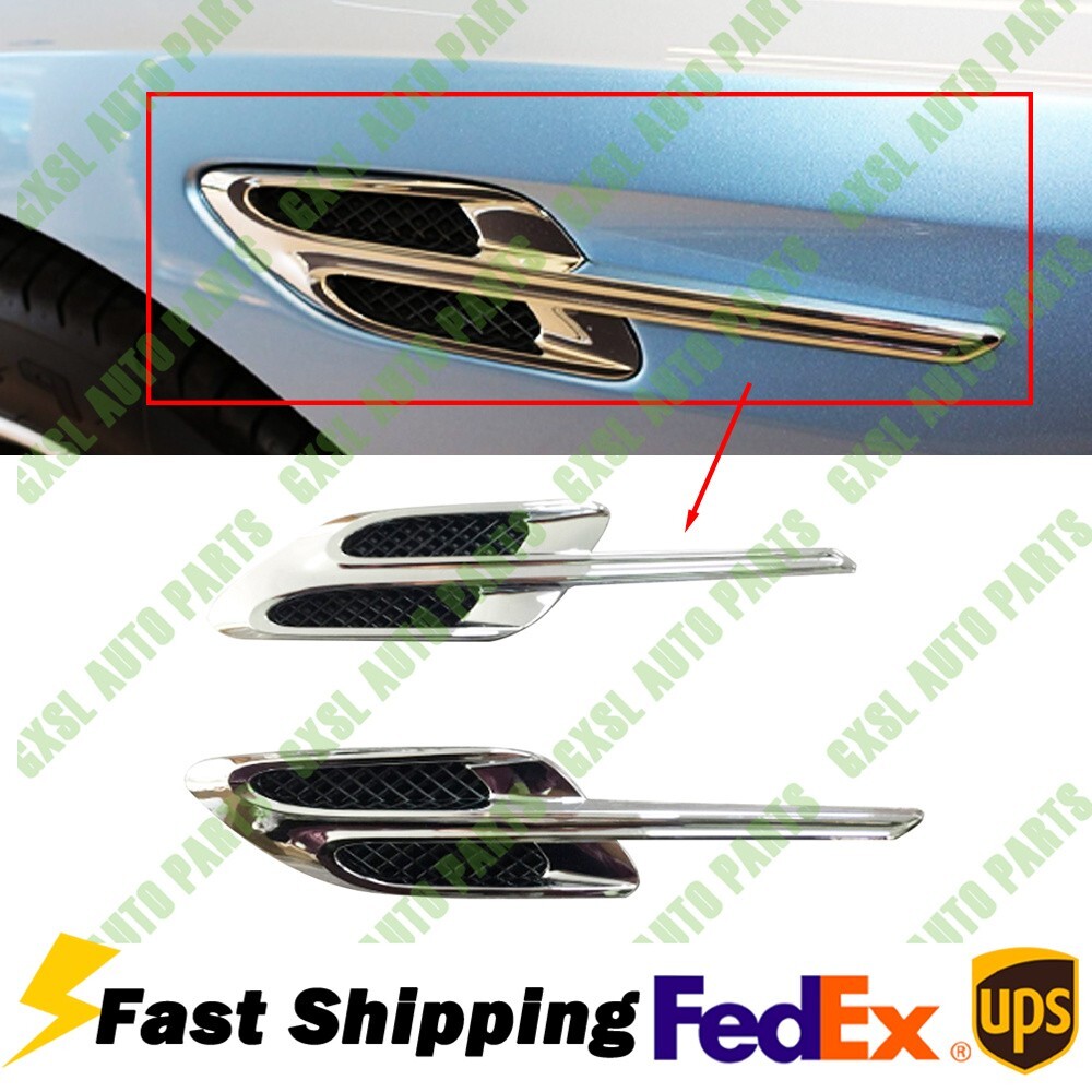 📞 Bentley Continental GT Fender Air Vent Grille Chrome 3W3821273B 3W3821274B