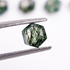 Natural Garden Moss Agate Faceted Cut Hexagon Shape 11X11mm Loose Gemstone 1Ct.