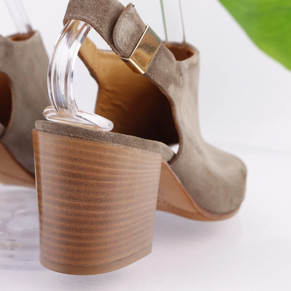 Botín Sandalia Alberto Fermani Mujer Ancona Talla 38.5 8.5 Taupe Gamuza Tacón Bloque Foto 4 de 4