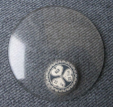 NOS Vintage Glass Pocket Watch Crystal domed Label 478 22 3/8 21 3/16 1