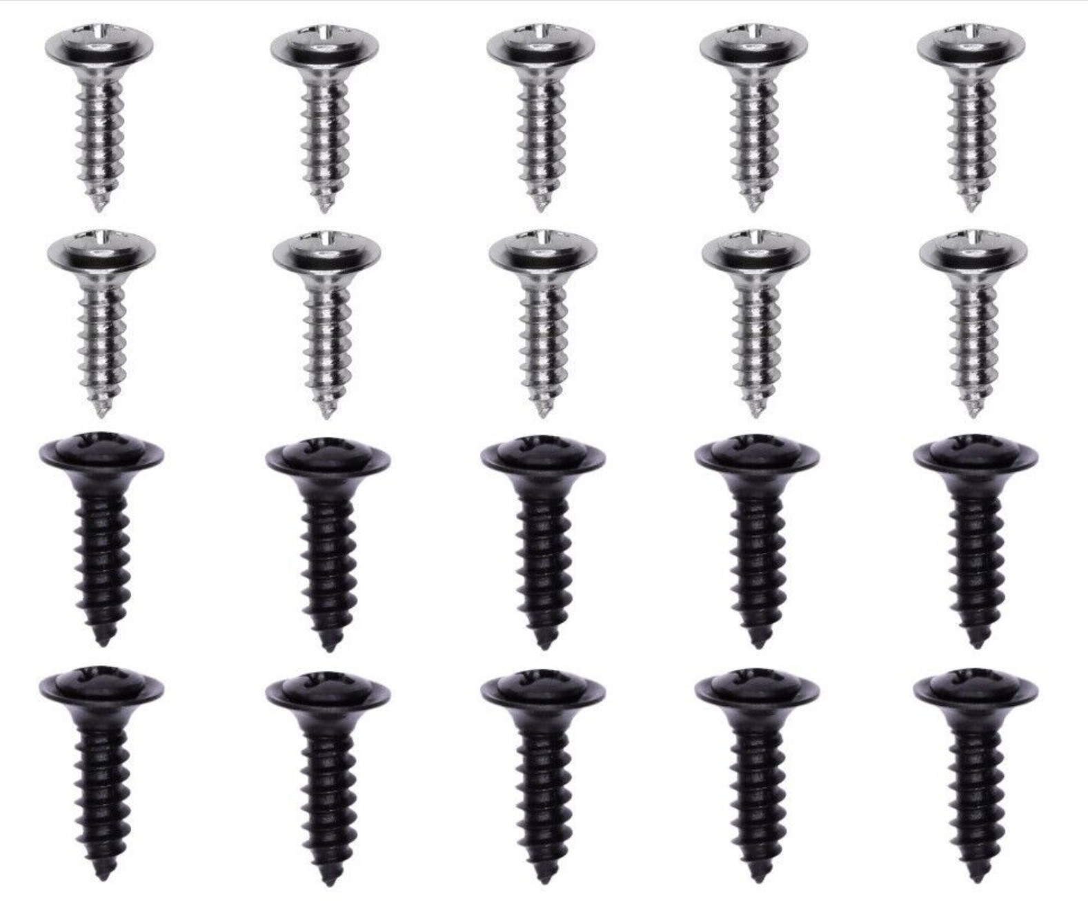 10 NEW BLACK & 10 CHROME INTERIOR SCREWS! FITS BUICK SUPER CENTURY LESABRE ETC