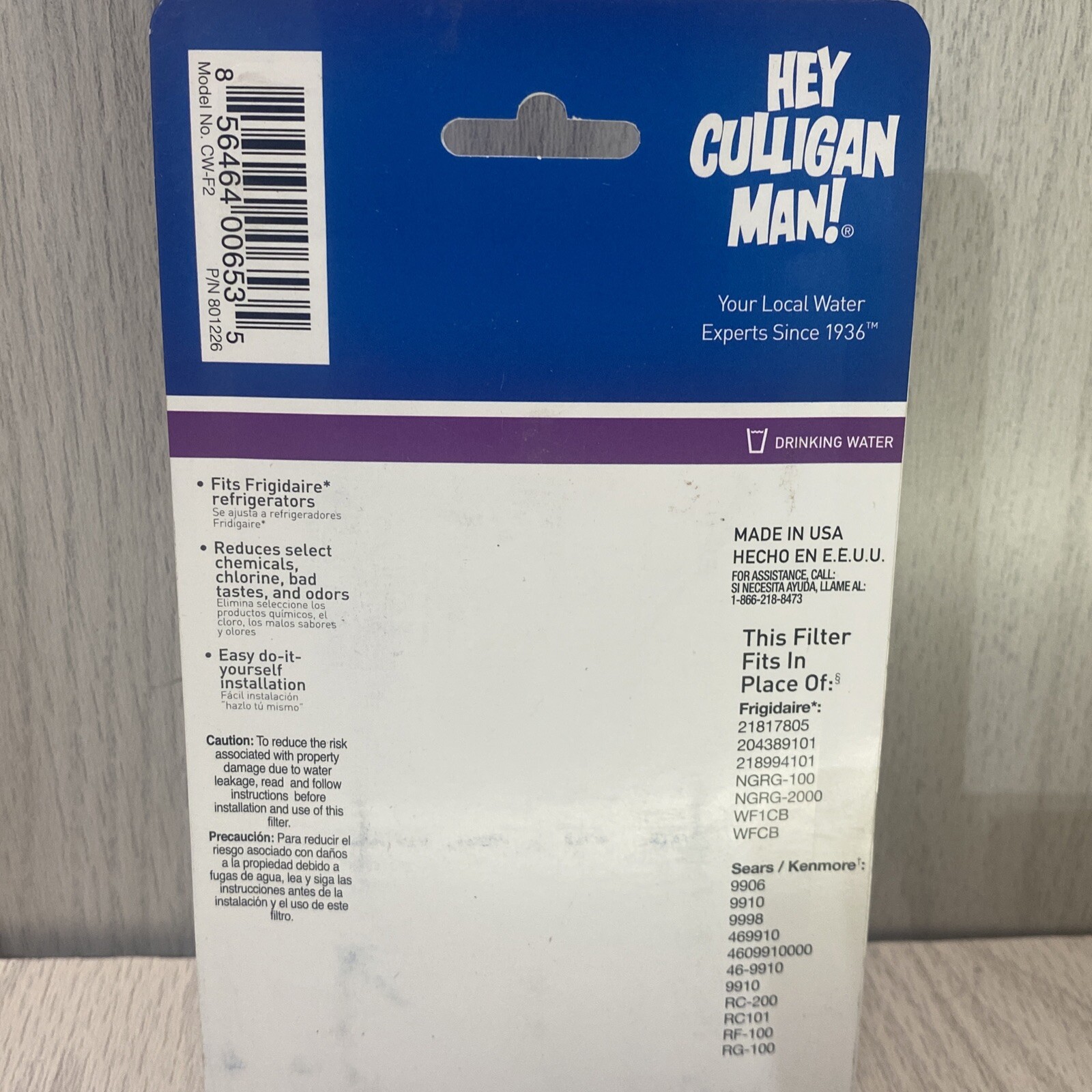 Lot of 2 Culligan  Drinking Water  Refrigerator Replacement Filters CW-F2