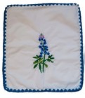 Bluebonnet Hand Embroidered Dinner Napkin Set Of 4 Bread Basket Texas Cotton — photo 2