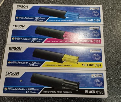 Epson C1100 CX11 CX21 4 Toner nagelneu ungeöffnet originalverpackt