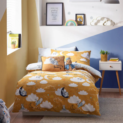 Sleepy Head Peter Rabbit Ochre Duvet Cover Set Single Kids