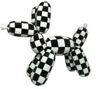 Balloon Dog Black/White Figure Sculpture Pop Art 13in - 20099B