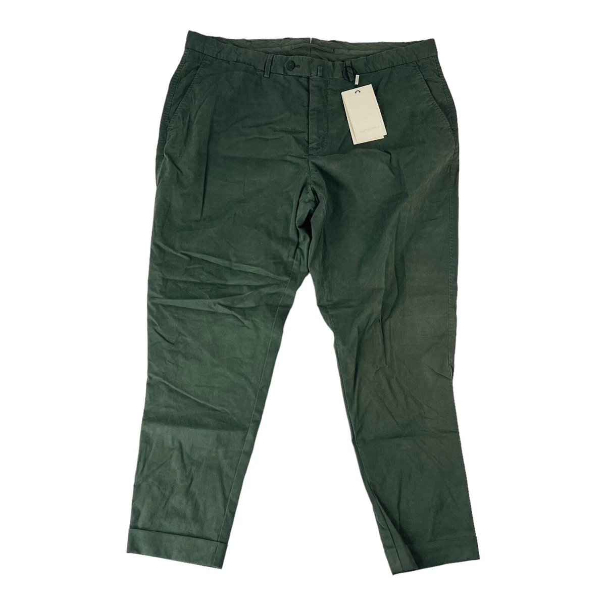 NWT SuitSupply Mid Green Flat Front Porto Chino Pants Mens Size 40X28 2