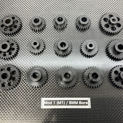 Mod 1 8mm Steel Pinion Gear M1 20T-45T For Castle 2028 Motor Speed Run Spur Gear