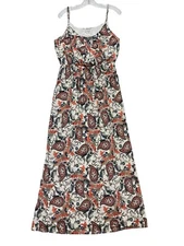 Naif Maxi Dress Womens XL Blue Orange Paisley Print Summer Boho Festival Empire