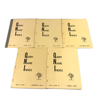 Lot Of 7 Query Name Index Homestead Press Washington Genealogy History Colbert