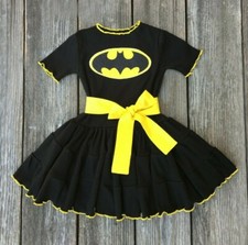 Batgirl Black Yellow Halloween Costume Twirl Dress
