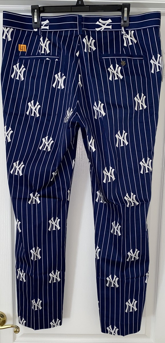 中古美FCRB MLB TOUR WARM UP PANTSドジャースLネイビー New York Yankees Loudmouth Golf Pants Logo Navy & Pinstripe