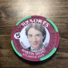 $5  resorts international martin short  6 atlantic city casino chip 