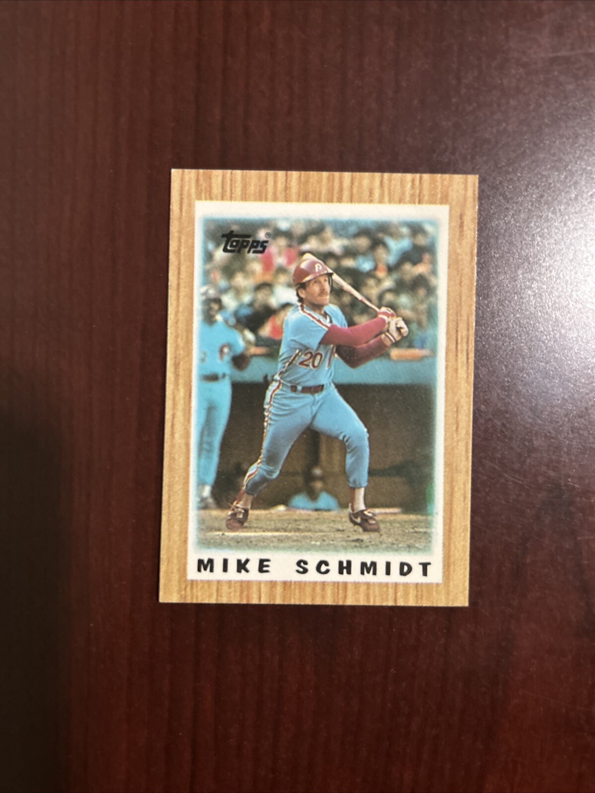 Mike Schmidt #30 Baseball Cards 1987 Topps Mini League Leaders trading card — raw and PSA graded price guide