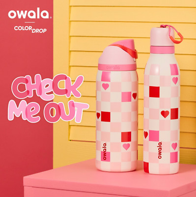 Owala Check Me Out 32oz FreeSip & 24oz Twist Valentines Day Bundle 