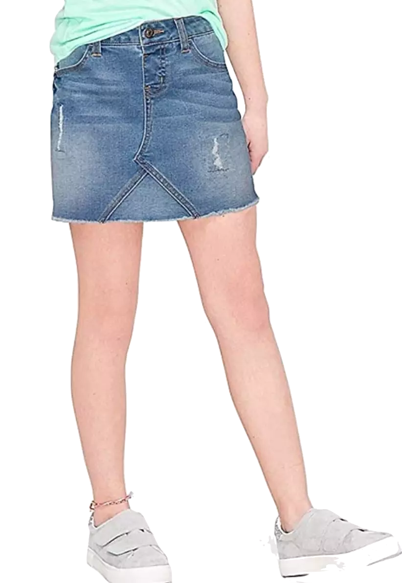 Justice Girls Destructed Denim Skirt Medium Wash eBay