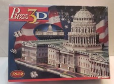 Wrebbit 3D Puzzle THE CAPITOL Sealed 764 Pieces Hasbro 2004 Foam Backed Puzz 3D