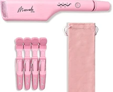 Mermade Hair My Wave Kit Pink Double Waver 4 Grip Clips + Storage Bag Soft Waves