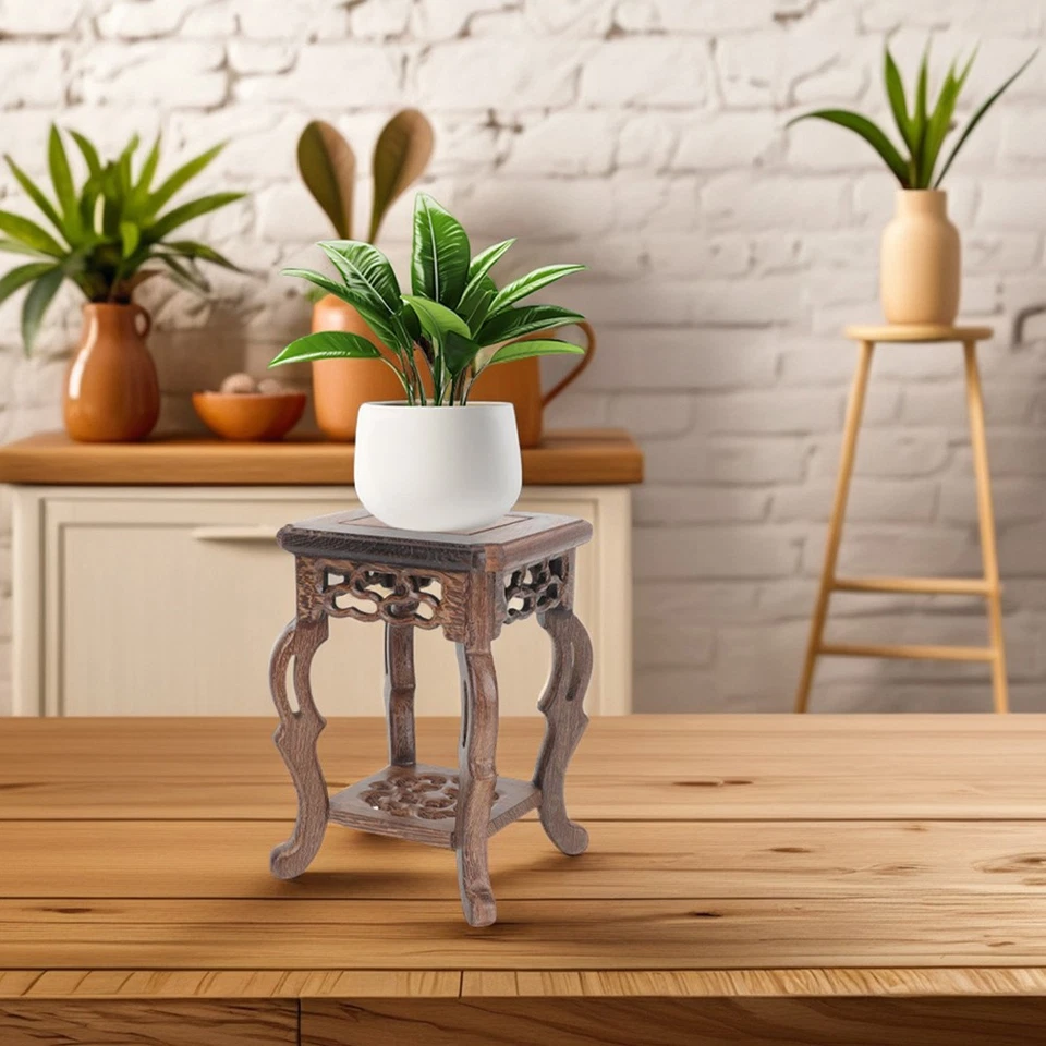 Mini-Pflanzenständer Blumentopfständer Holz -Untertasse Bonsai Podest - Bild 2 von 4