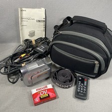 Sony Handycam DCR-HC21 Mini Camcorder Video Camera Bundle W Case Cords Remote