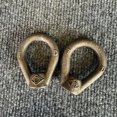 Vintage Heavy Duty Eye Nuts Set of 2 Oval 2H High-strength