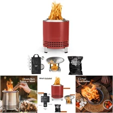 Solo Stove Mesa XL Mulberry Bundle Tabletop Fire Pit Stand Heat Deflector