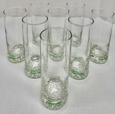 Tanqueray Gin Bubble Bottom 6  Highball Glasses, Set Of 8- Clear w/ Logo Tumbler