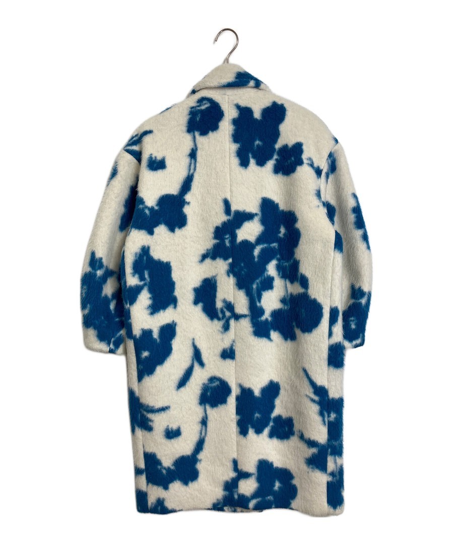 Ameri UND SHADOW FLOWER WOOL COAT Blue White Size… - image 3