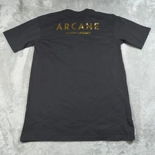 League Of Legends Arcane Shirt Mens Large Black Gold Riot Games Video Game