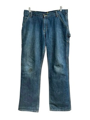 Carhartt Denim Painter Pants 34x30 XL Blue Used Vintage Workwear US Made