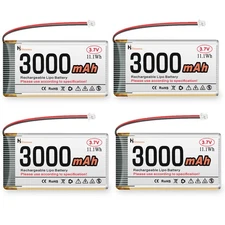 3.7V 3000mAh Rechargeable Battery 1S 1C LiPo Battery for ESP32, Raspberry Pi,...